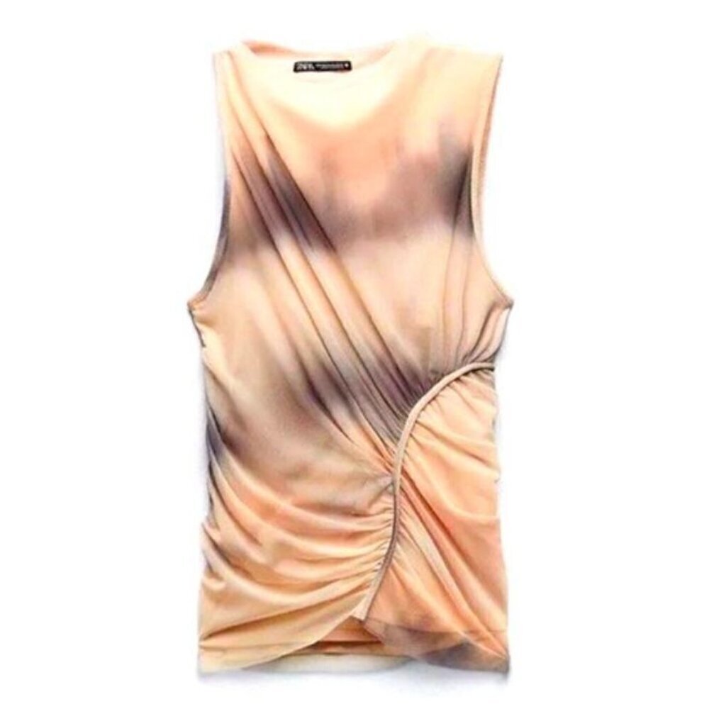 ZARA SLEEVELESS TULLE MESH TOP